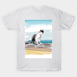 Cat at the sea T-Shirt